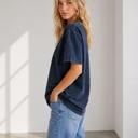 Large NAVY MINERAL WASHED HEAVY WEIGHT T-SHIRT