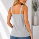 Large GREY Everyday Square Neck Longline Cami Tank