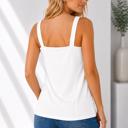Medium WHITE Everyday Square Neck Longline Cami Tank