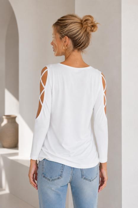 OPEN CROSS 3/4 SLEEVE TUNIC TOP