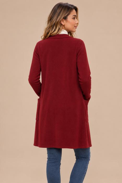 LIGHTWEIGHT MIDI OPEN CARDIGAN WITH FRONT POCKETS