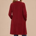 Medium BURGUNDY LIGHTWEIGHT MIDI OPEN CARDIGAN WITH FRONT POCKETS