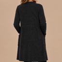 Small CHARCOAL LIGHTWEIGHT MIDI OPEN CARDIGAN WITH FRONT POCKETS