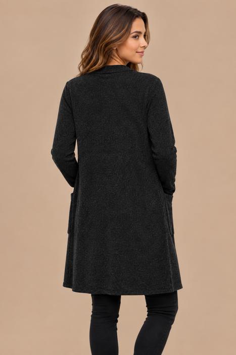 LIGHTWEIGHT MIDI OPEN CARDIGAN WITH FRONT POCKETS