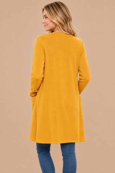 LIGHTWEIGHT MIDI OPEN CARDIGAN WITH FRONT POCKETS