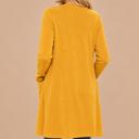 Medium MUSTARD LIGHTWEIGHT MIDI OPEN CARDIGAN WITH FRONT POCKETS