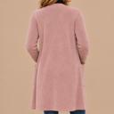 Small ROSE LIGHTWEIGHT MIDI OPEN CARDIGAN WITH FRONT POCKETS