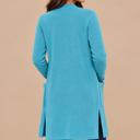 Medium TURQUOISE LIGHTWEIGHT MIDI OPEN CARDIGAN WITH FRONT POCKETS