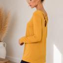 Small MUSTARD LONG SLEEVE TUNIC TOP WITH CROSS BACK