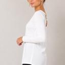 Small WHITE LONG SLEEVE TUNIC TOP WITH CROSS BACK