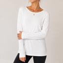 XL WHITE LONG SLEEVE TUNIC TOP WITH CROSS BACK