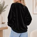 L-XL BLACK OVERSIZED PLUSH SWEATSHIRT