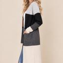 Medium GREY COLOR BLOCK LONG CARDIGAN