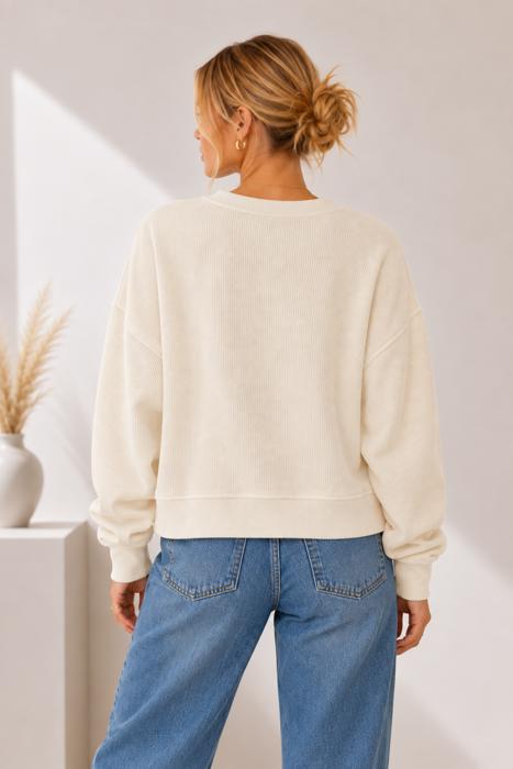 DOUBLE WAFFLE LONG SLEEVE CROP TOP
