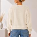 XL CREAM DOUBLE WAFFLE LONG SLEEVE CROP TOP
