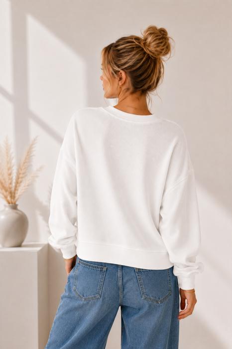DOUBLE WAFFLE LONG SLEEVE CROP TOP