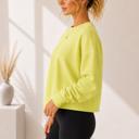Medium LIME DOUBLE WAFFLE LONG SLEEVE CROP TOP
