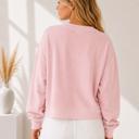 Small PINK DOUBLE WAFFLE LONG SLEEVE CROP TOP