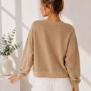 Large TAUPE DOUBLE WAFFLE LONG SLEEVE CROP TOP