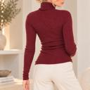XL BURGUNDY KNIT TURTLE NECK TOP