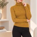Small MUSTARD KNIT TURTLE NECK TOP