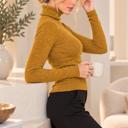 Large MUSTARD KNIT TURTLE NECK TOP