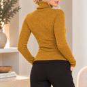 Large MUSTARD KNIT TURTLE NECK TOP