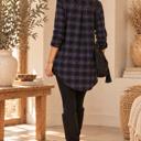 Small BLACK WOVEN PLAID TUNIC TOP