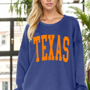 S-M BLUE CUSTOM SOLID FLEECE OVERSIZED SWEATSHIRT