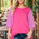  OVERSIZED TUNIC TOP WITH DITSY FLORAL SLEEVES