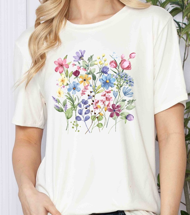 WASHED GARMENT TOP WITH POSITIVE MIND PRINT