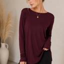  LONG SLEEVE TUNIC TOP WITH CROSS BACK