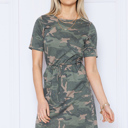Medium CAMO CAMO SHORT SLEEVE DRESS WITH WAIST TIE AND POCKETS