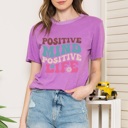Small ORCHID WASHED GARMENT TOP WITH POSITIVE MIND PRINT