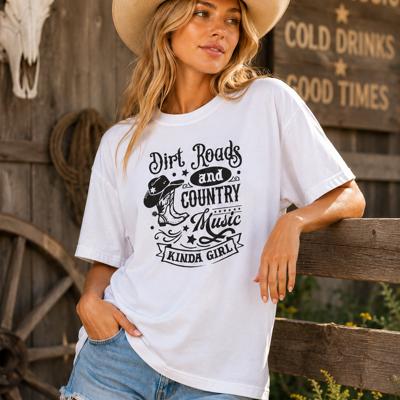BASIC WHITE T-SHIRT WITH DIRTY ROADS PRINT