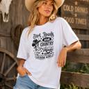 BASIC WHITE T-SHIRT WITH DIRTY ROADS PRINT