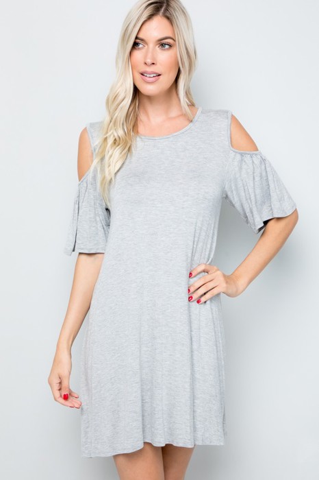 COLD SHOULDER MINI DRESS