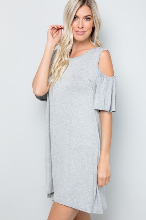 COLD SHOULDER MINI DRESS