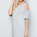 Large HEATHER GREY COLD SHOULDER MINI DRESS