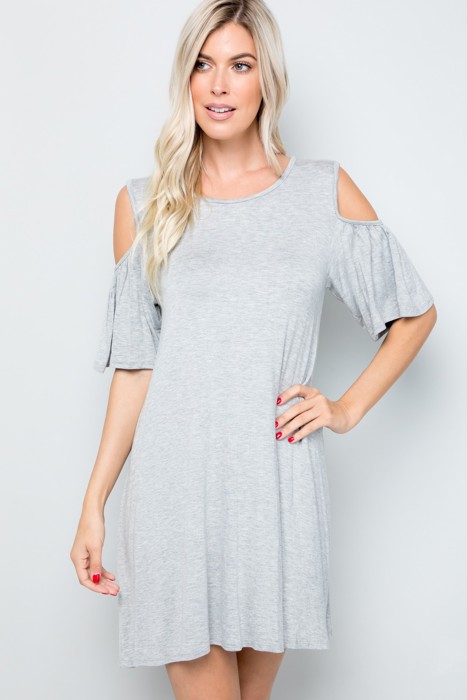 COLD SHOULDER MINI DRESS