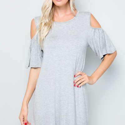 COLD SHOULDER MINI DRESS
