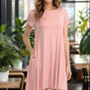  SHORT SLEEVE DRESS WITH SIDE POCKET