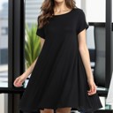 Small BLACK SHORT SLEEVE DRESS WITH SIDE POCKET
