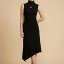  SOLID HIGH NECK SLEEVELESS ASYMMETRICAL BOTTOM DRESS