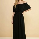 Small BLACK OFF SHOULDER DRESS WITH POCKET