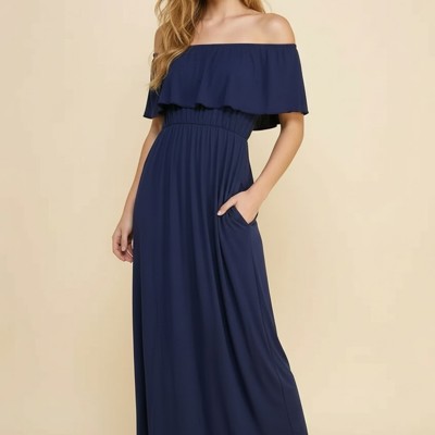 OFF SHOULDER DRESS WITH POCKET