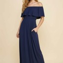  OFF SHOULDER DRESS WITH POCKET