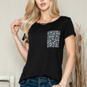 Medium BLACK/BLACK SOLID TOP WITH FLORAL POCKET DETAIL