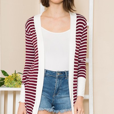 STRIPED OPEN CARDIGAN