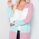 Medium ROSE COLOR BLOCK OPEN CARDIGAN